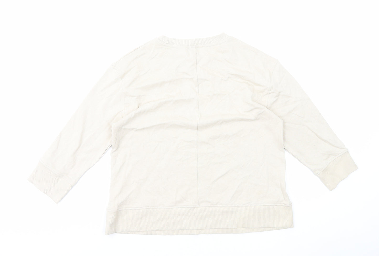 Zara Womens Beige Cotton Pullover Sweatshirt Size S Pullover