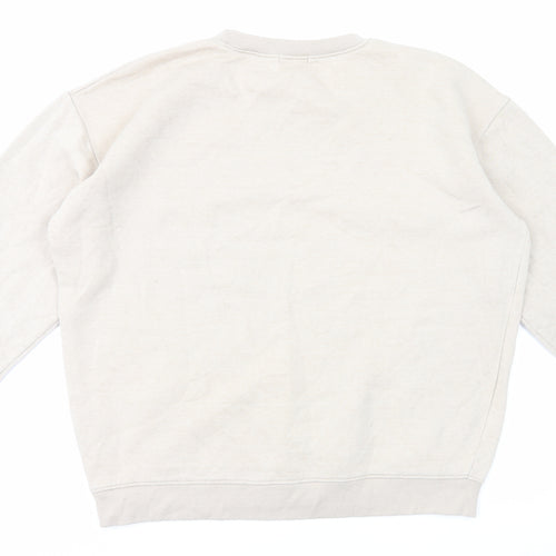 PRETTYLITTLETHING Womens Beige Cotton Pullover Sweatshirt Size L Pullover