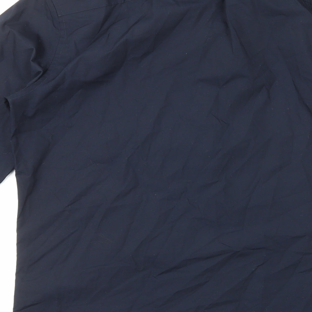 New Look Mens Blue Polyester Dress Shirt Size M Collared Button