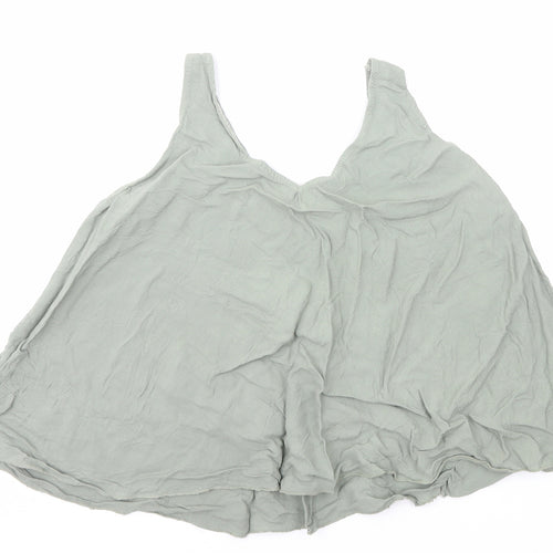 Preworn Womens Green Polyester Basic Tank Size 12 V-Neck