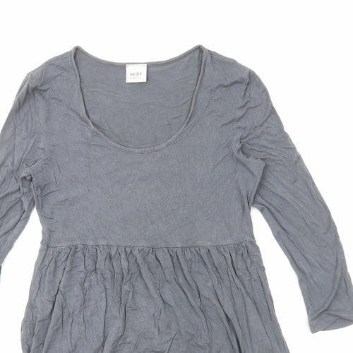 NEXT Womens Grey Viscose Skater Dress Size 10 Scoop Neck Pullover