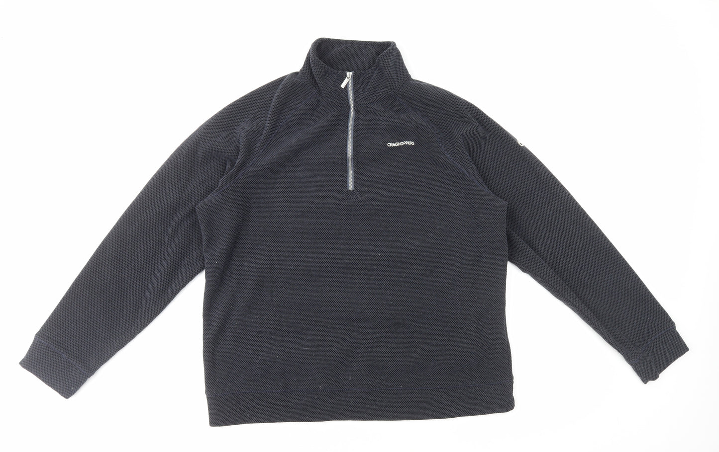 Craghoppers Mens Black High Neck Geometric Polyester Pullover Jumper Size L