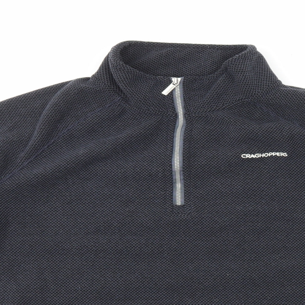 Craghoppers Mens Black High Neck Geometric Polyester Pullover Jumper Size L