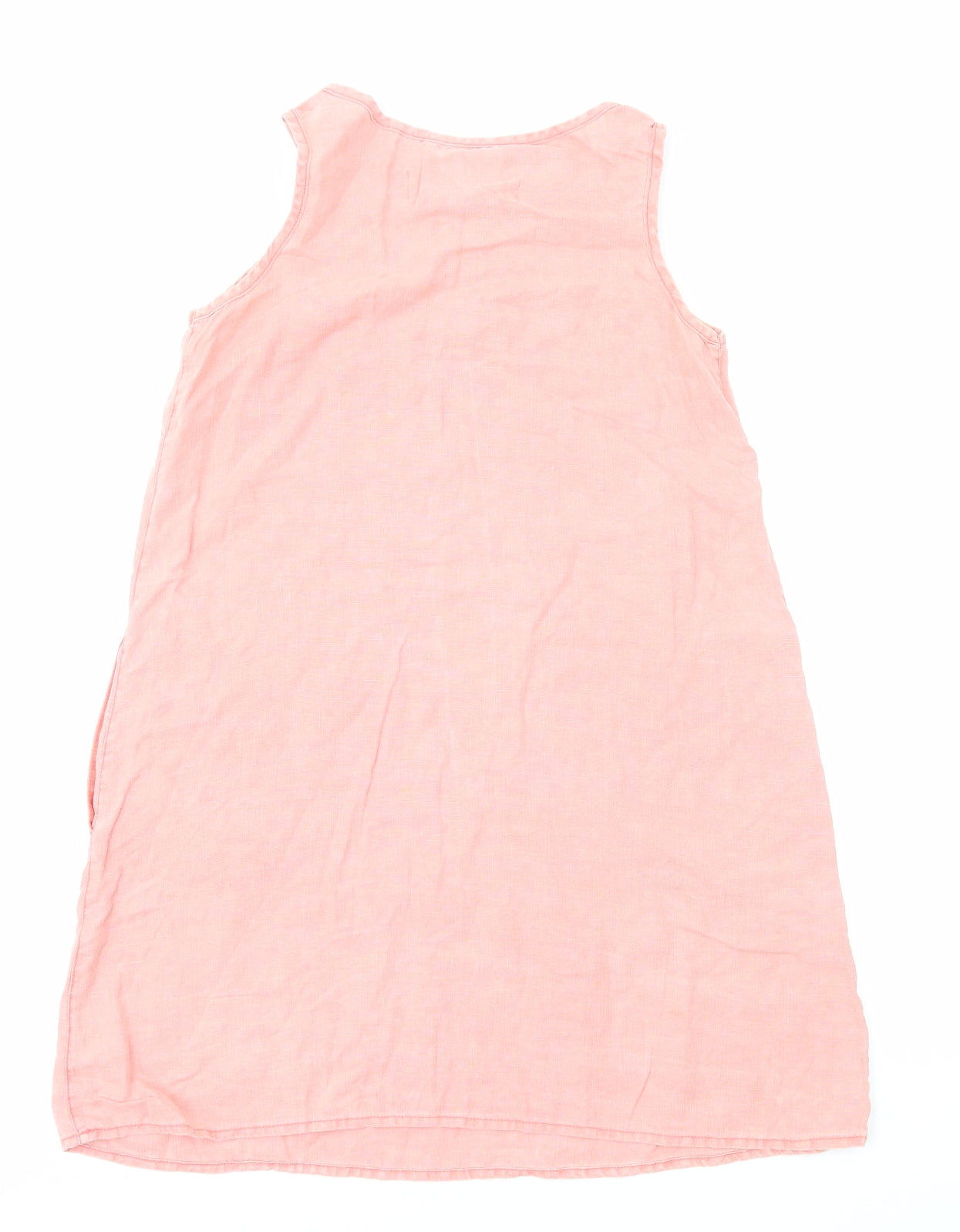 River Island Womens Pink Linen A-Line Size 8 Round Neck Pullover