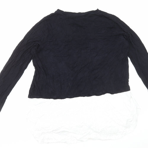 Very Womens Black Viscose Basic Blouse Size 18 Round Neck