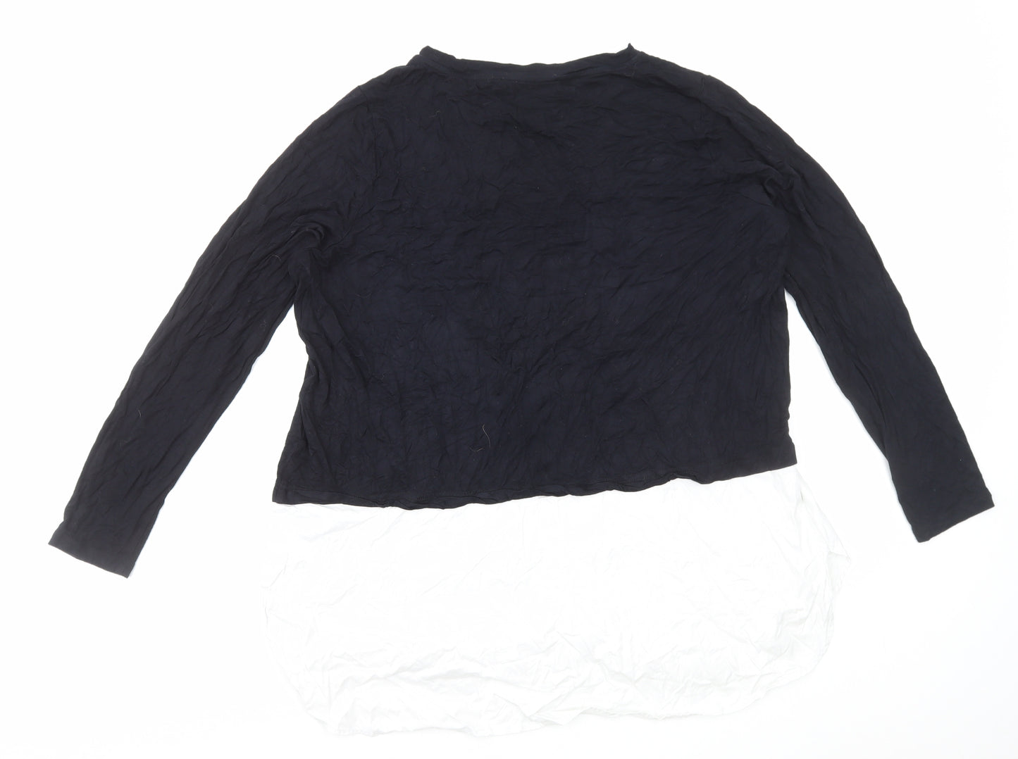 Very Womens Black Viscose Basic Blouse Size 18 Round Neck