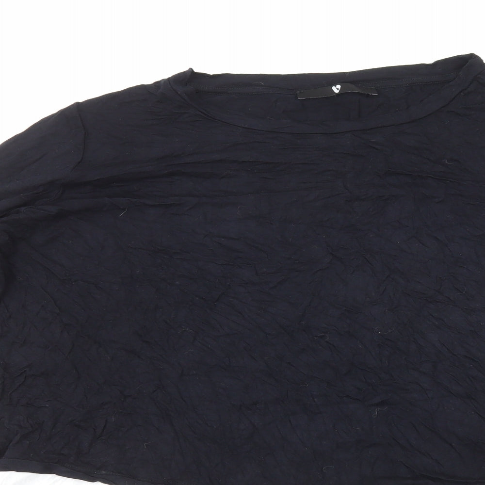 Very Womens Black Viscose Basic Blouse Size 18 Round Neck