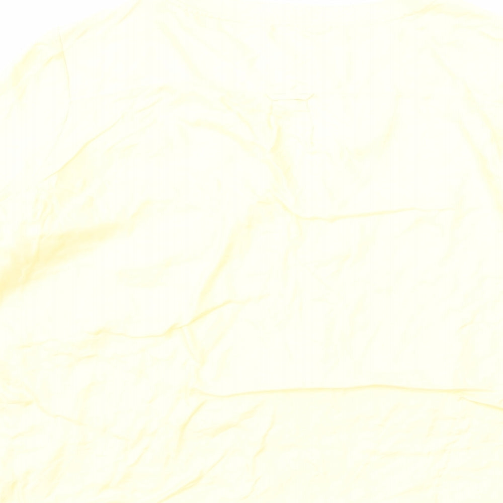 Marks and Spencer Womens Yellow Viscose Basic T-Shirt Size 14 V-Neck