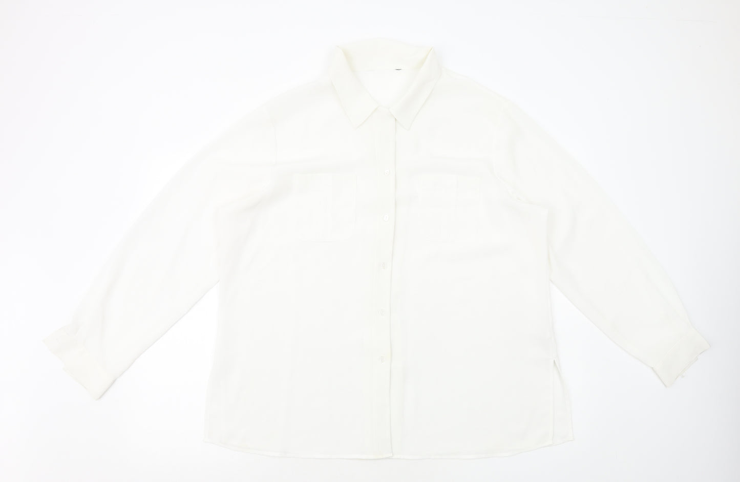 Berkertex Womens White Polyester Basic Button-Up Size 20 Collared