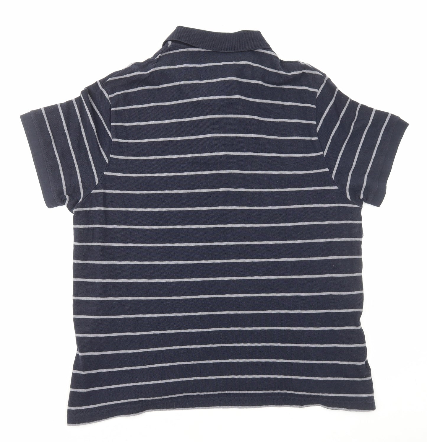 Easy Mens Blue Striped Cotton Polo Size 2XL Collared Pullover