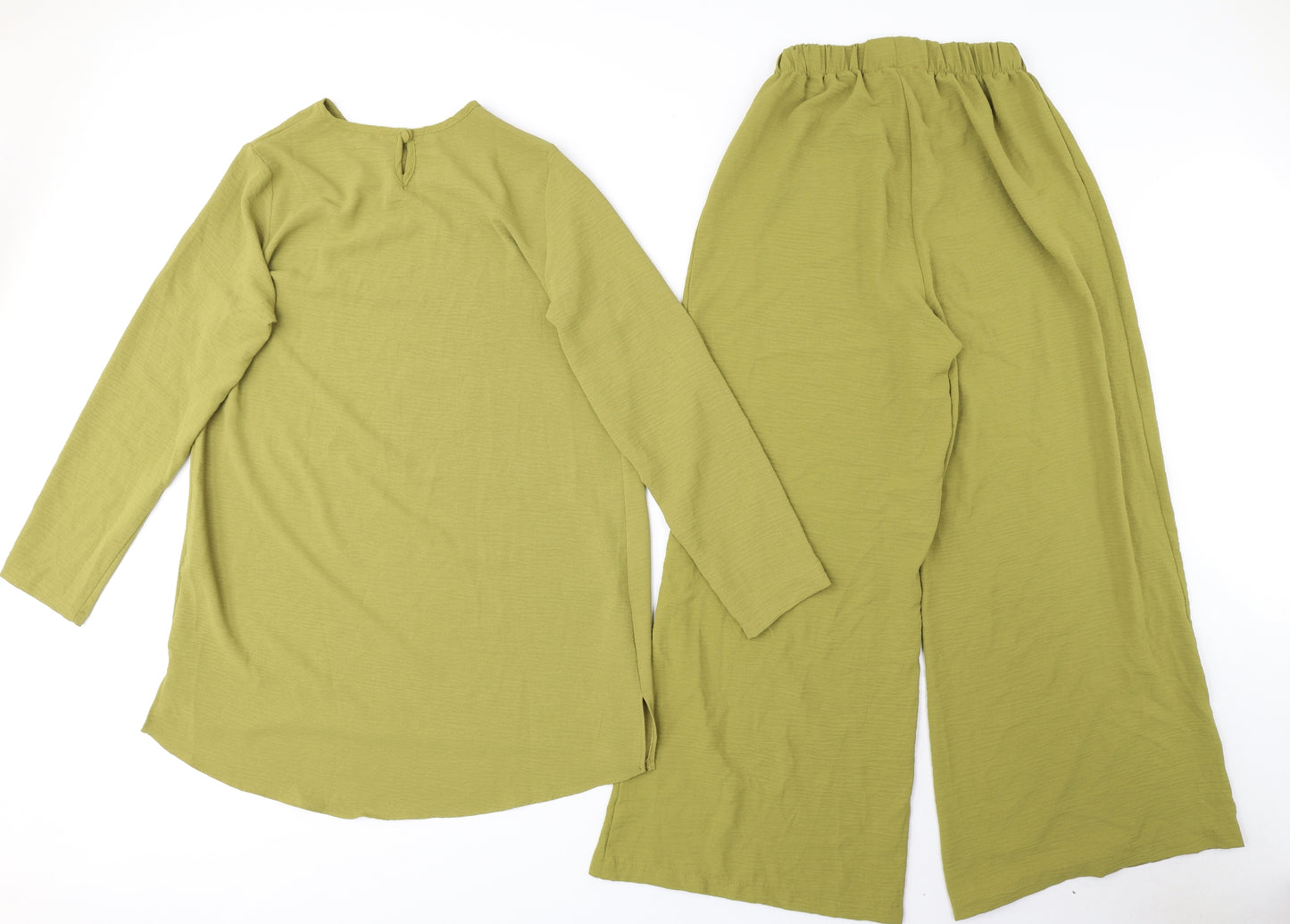 Refka Womens Green Solid Polyester Top Pyjama Set Size 10 Button