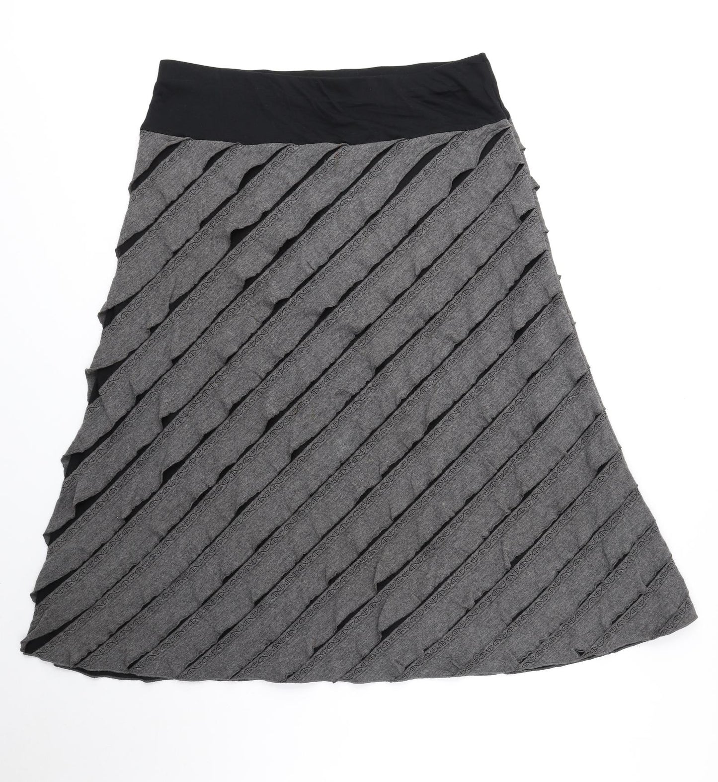 Per Una Womens Grey Polyester Flare Skirt Size 16