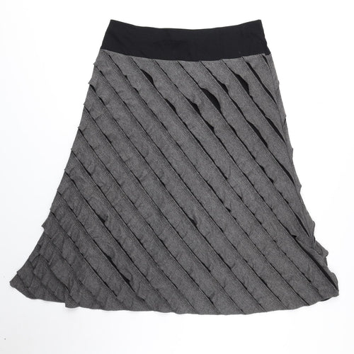 Per Una Womens Grey Polyester Flare Skirt Size 16