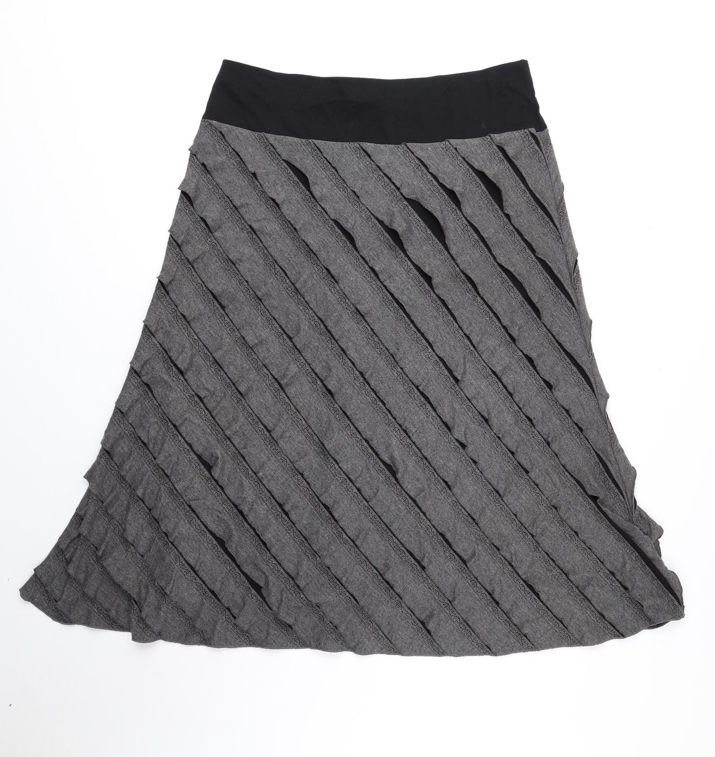 Per Una Womens Grey Polyester Flare Skirt Size 16