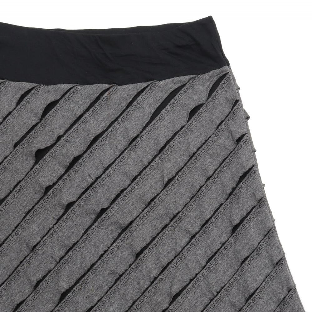 Per Una Womens Grey Polyester Flare Skirt Size 16