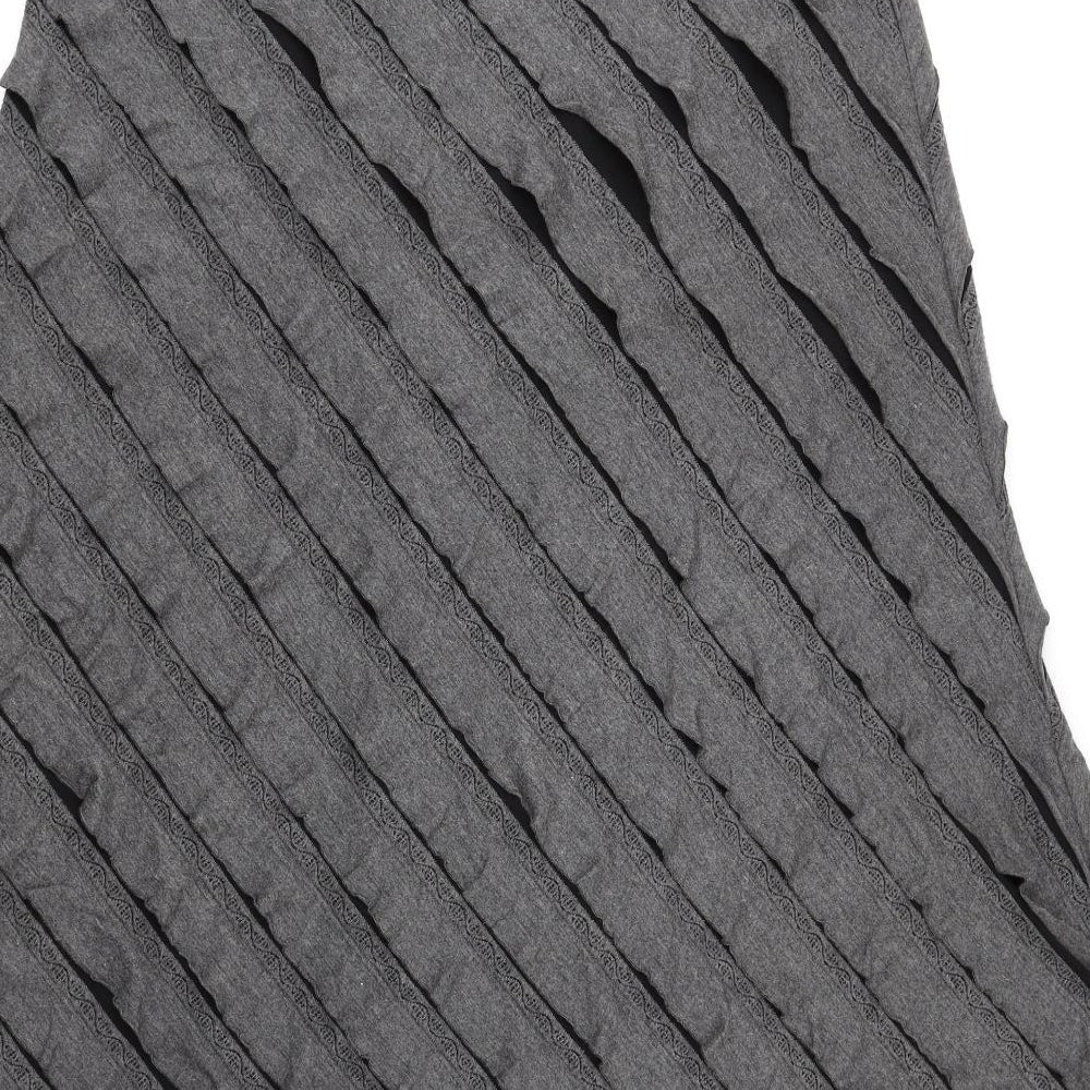 Per Una Womens Grey Polyester Flare Skirt Size 16