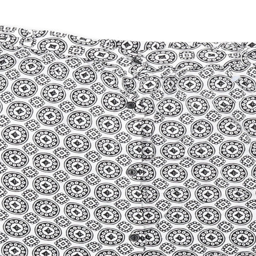 Atmosphere Womens White Geometric Viscose Mini Skirt Size 8 Button