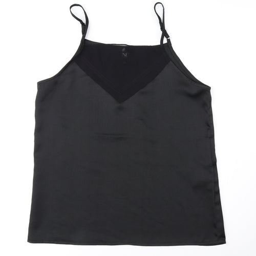 NU Womens Black Viscose Camisole Tank Size XS Square Neck