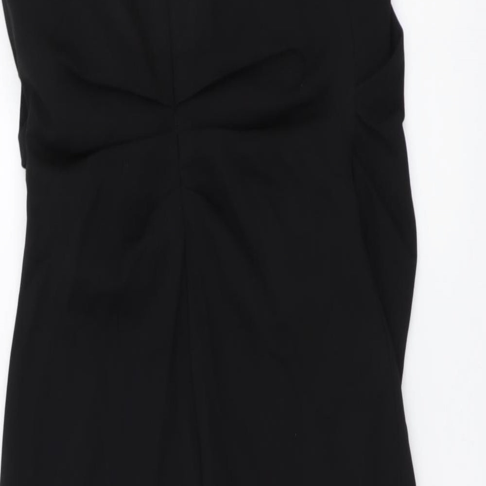Zara Womens Black Polyester A-Line Size XL Halter Zip