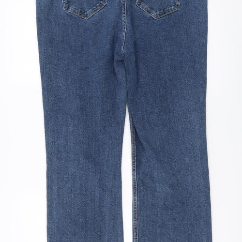 Per Una Womens Blue Cotton Bootcut Jeans Size 16 L30 in Regular Button