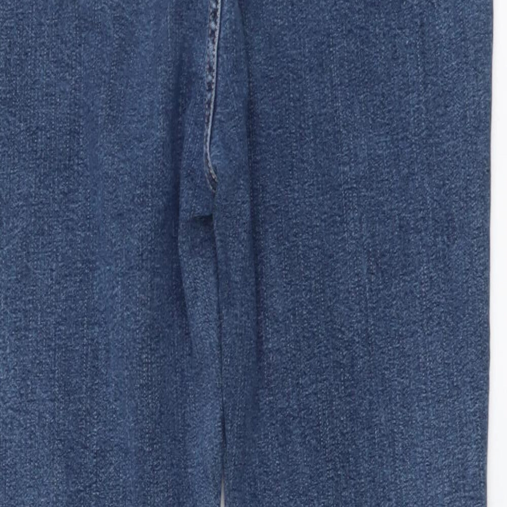 Per Una Womens Blue Cotton Bootcut Jeans Size 16 L30 in Regular Button