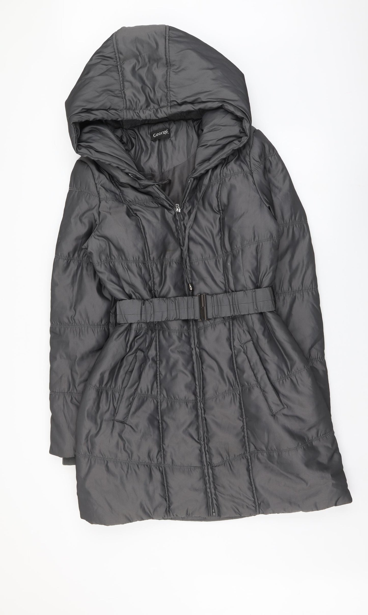 George Womens Grey Jacket Coat Size 12 Zip