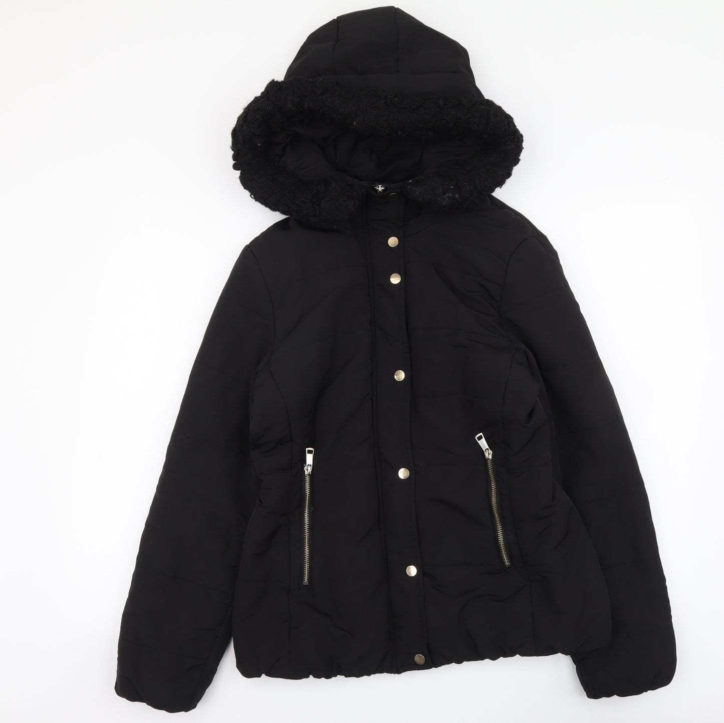 H&M Womens Black Jacket Size S Zip