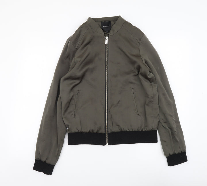 New Look Womens Green Polyester Full Zip Sweatshirt Size 8 Zip