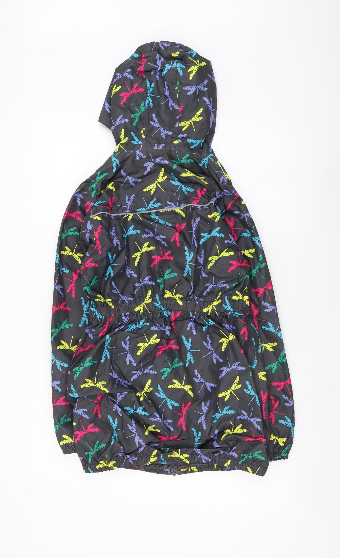 Hi Gear Girls Multicoloured Geometric Rain Coat Coat Size 11-12 Years Zip - Dragonfly pattern