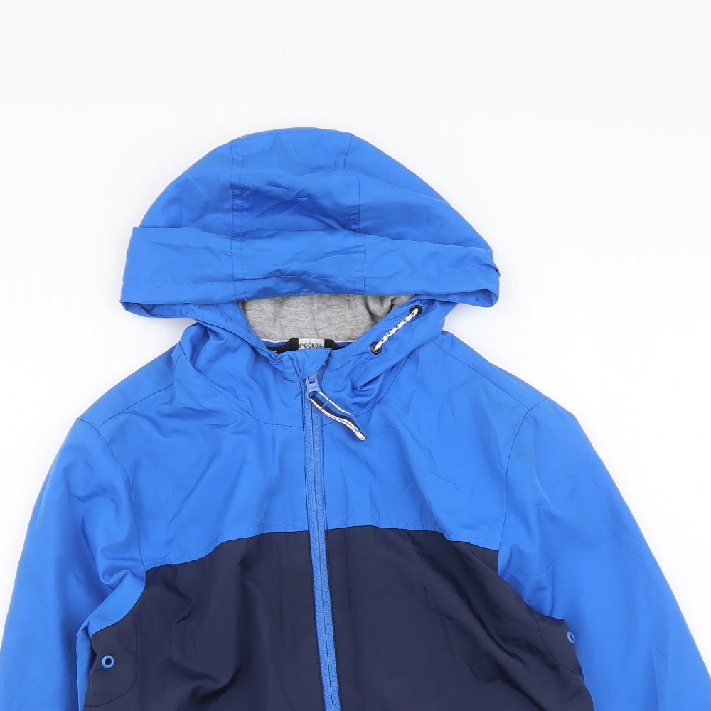 George Boys Blue Colourblock Jacket Size 8-9 Years Zip
