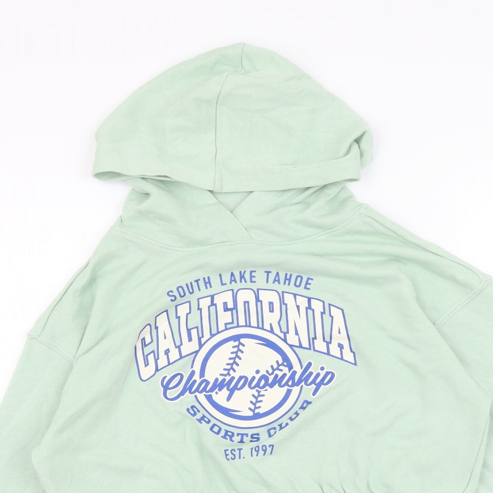 H&M Girls Green Cotton Pullover Hoodie Size 11-12 Years Pullover - California