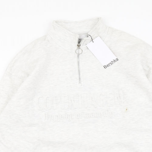 Bershka Mens Grey Cotton Pullover Sweatshirt Size M - Copenhagen