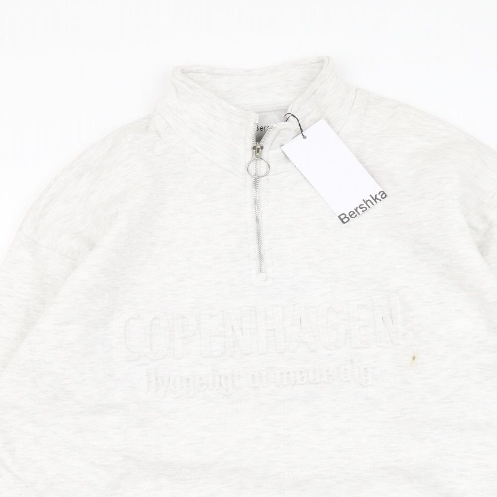 Bershka Mens Grey Cotton Pullover Sweatshirt Size M - Copenhagen