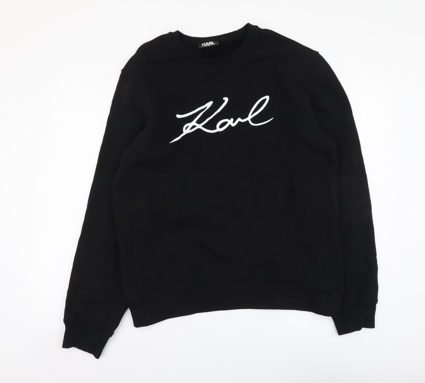 Karl Lagerfeld Mens Black Cotton Pullover Sweatshirt Size XL