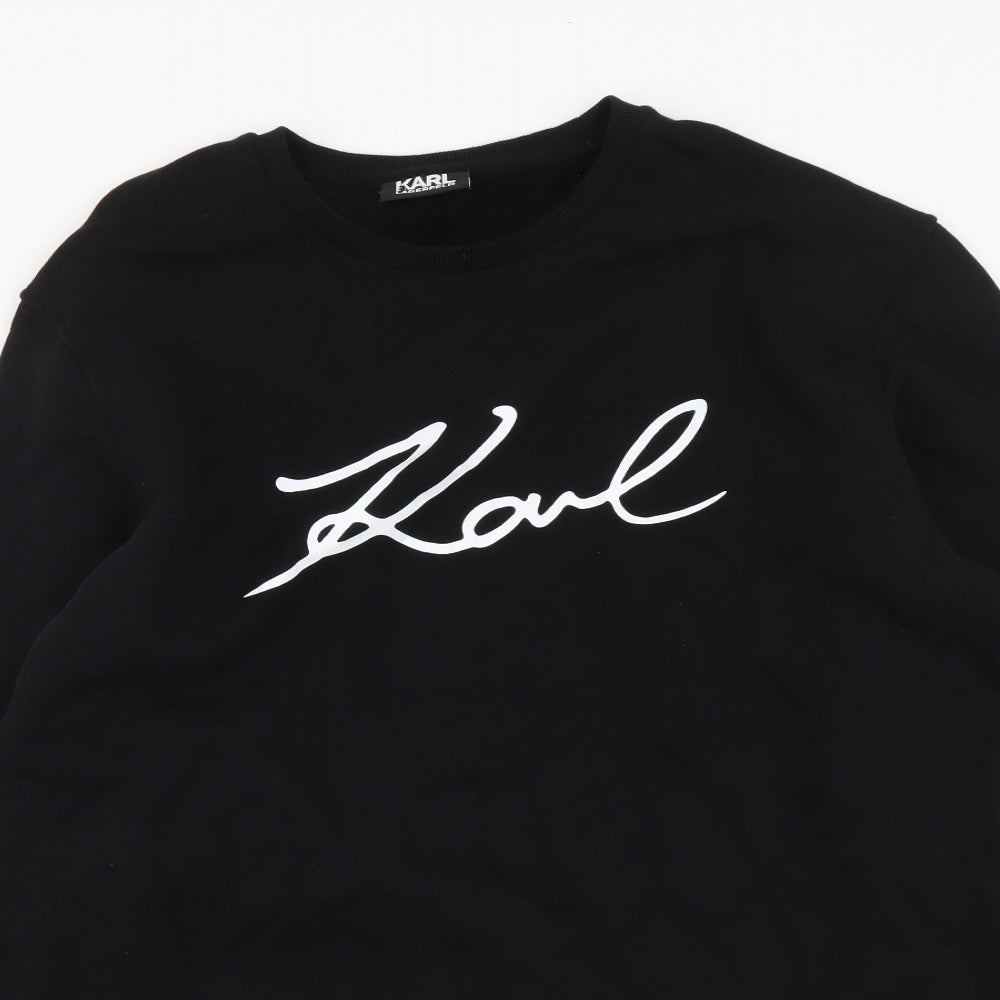 Karl Lagerfeld Mens Black Cotton Pullover Sweatshirt Size XL