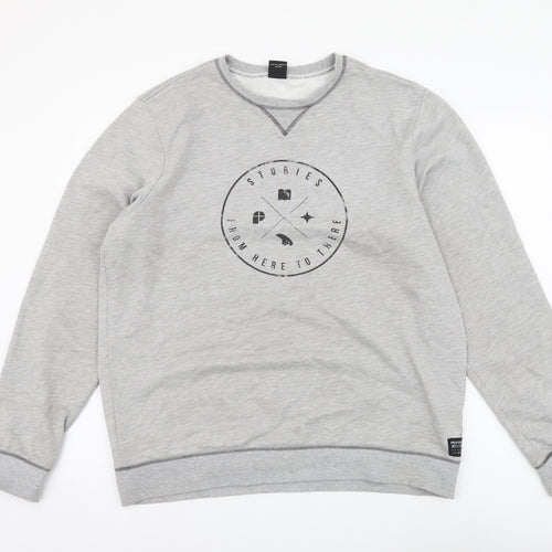 Protest Xplore Mens Grey Cotton Pullover Sweatshirt Size XL