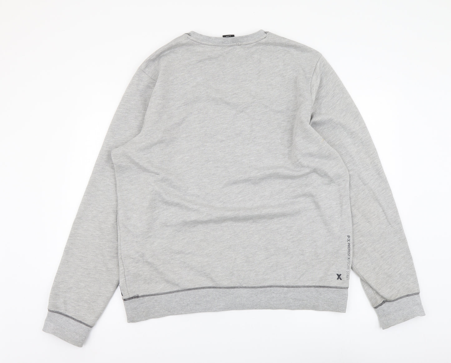 Protest Xplore Mens Grey Cotton Pullover Sweatshirt Size XL