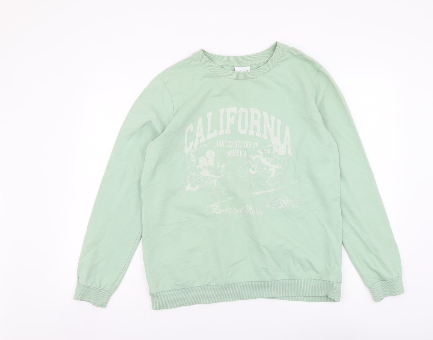 TU Womens Green Polyester Pullover Sweatshirt Size 12 Pullover - Mickey Mouse
