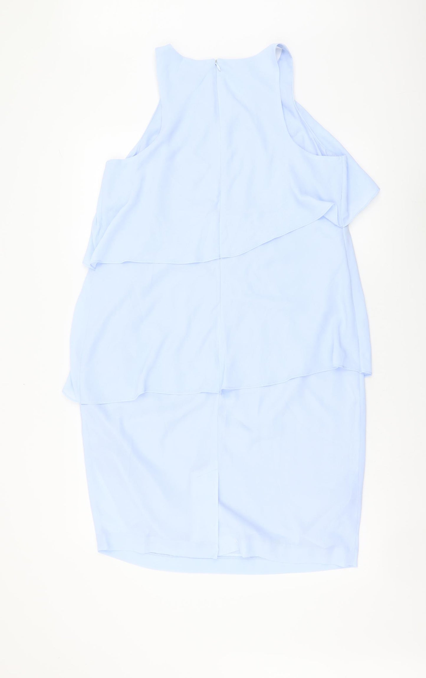 NEXT Womens Blue Polyester A-Line Size 14 Round Neck Zip