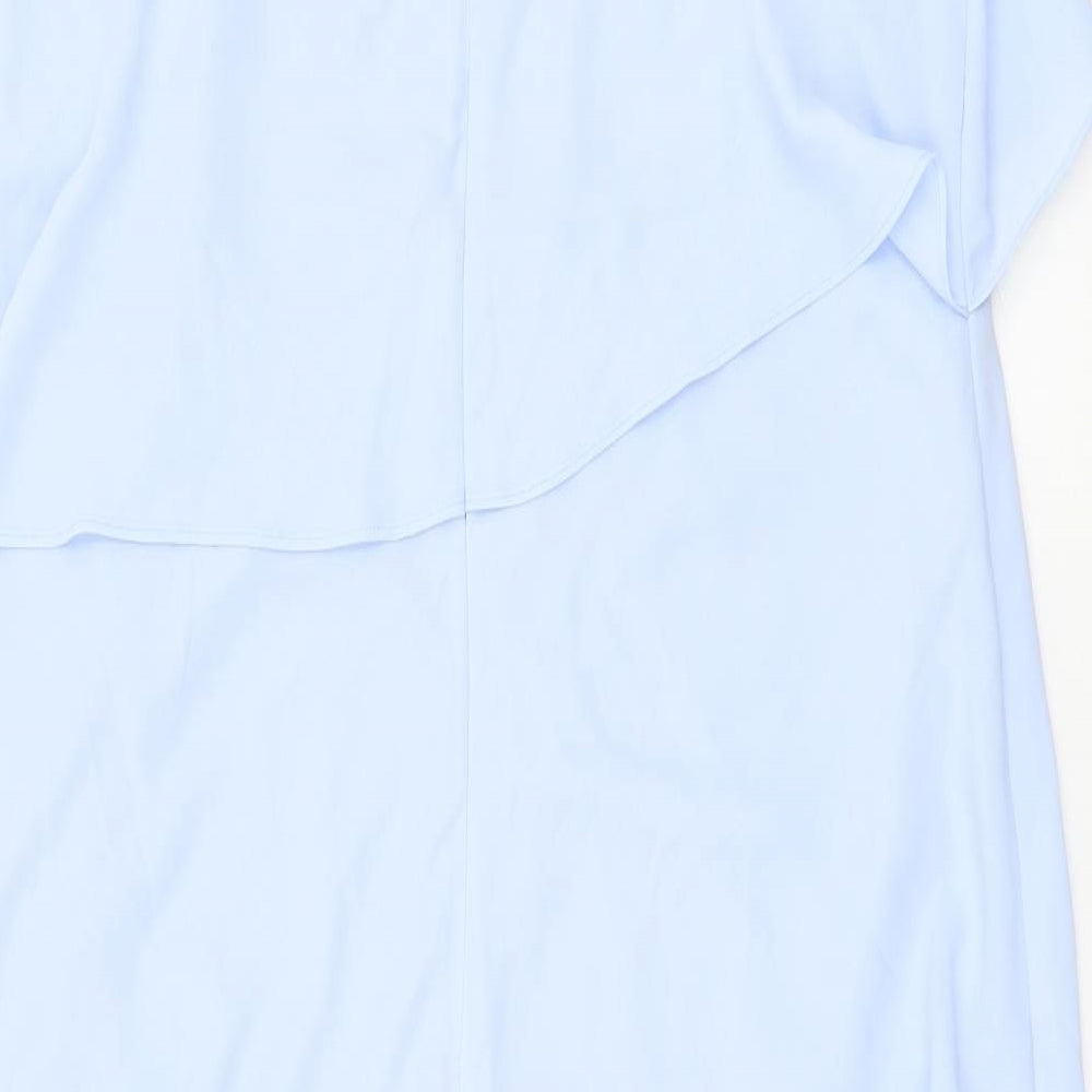 NEXT Womens Blue Polyester A-Line Size 14 Round Neck Zip