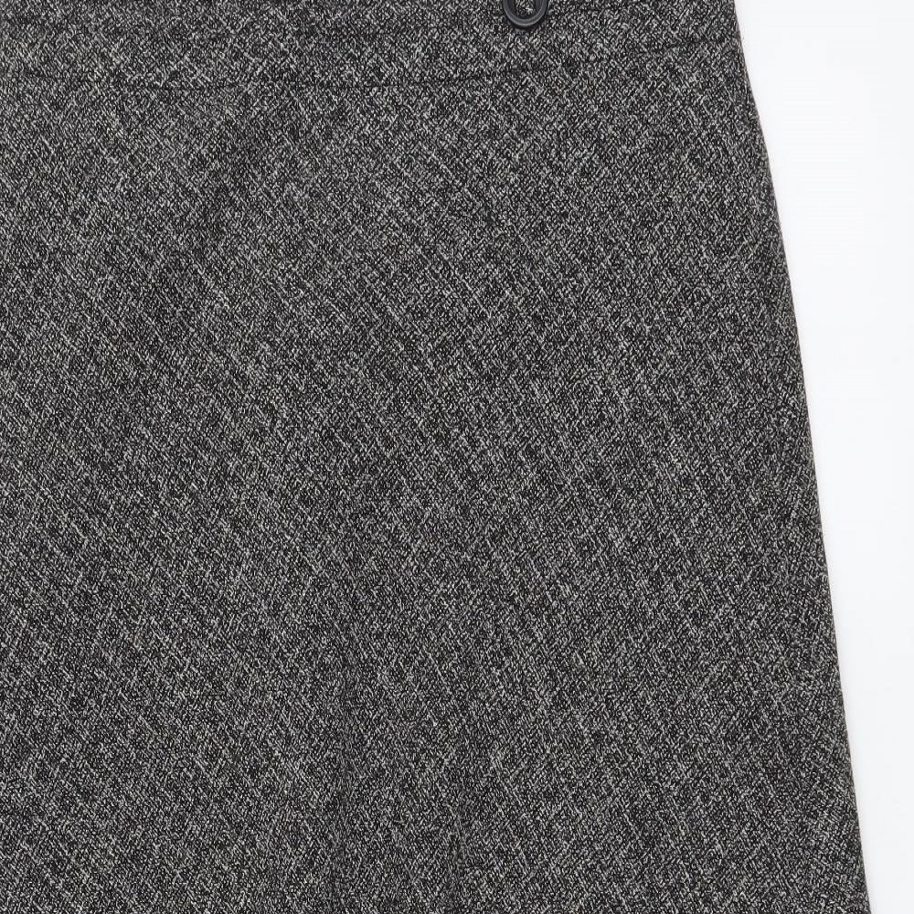 Marks and Spencer Womens Grey Polyester A-Line Skirt Size 14