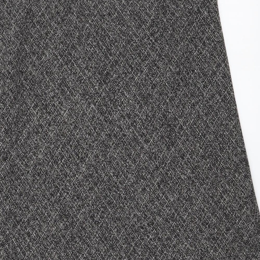 Marks and Spencer Womens Grey Polyester A-Line Skirt Size 14
