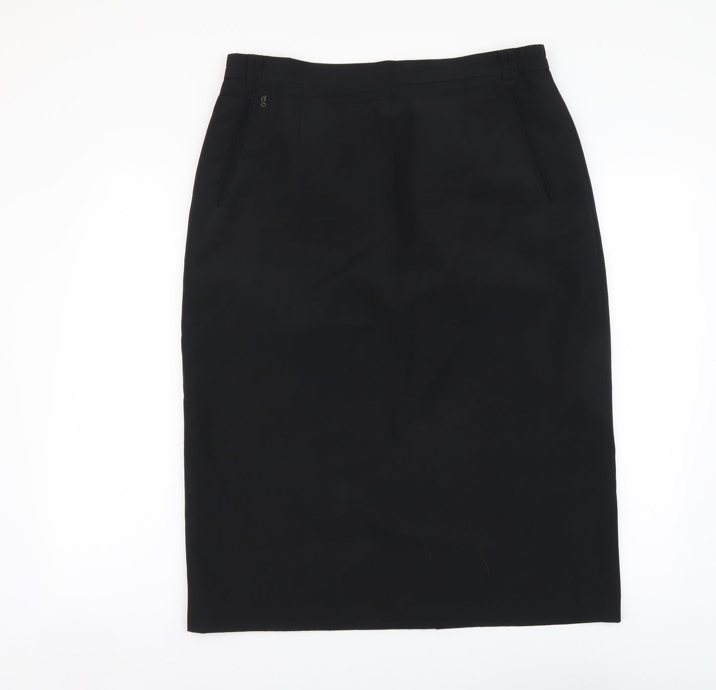 GARDEUR Womens Black Polyester Straight & Pencil Skirt Size 18 Zip