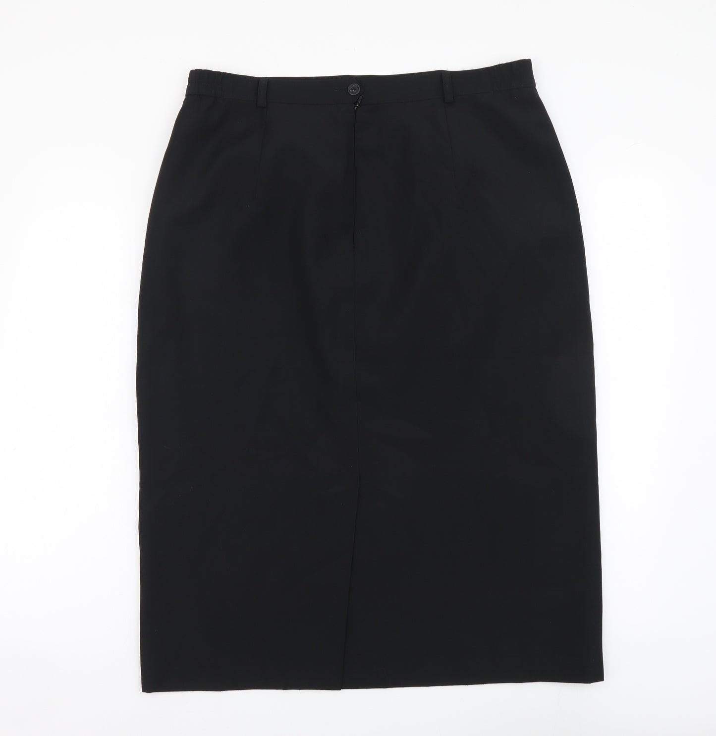 GARDEUR Womens Black Polyester Straight & Pencil Skirt Size 18 Zip
