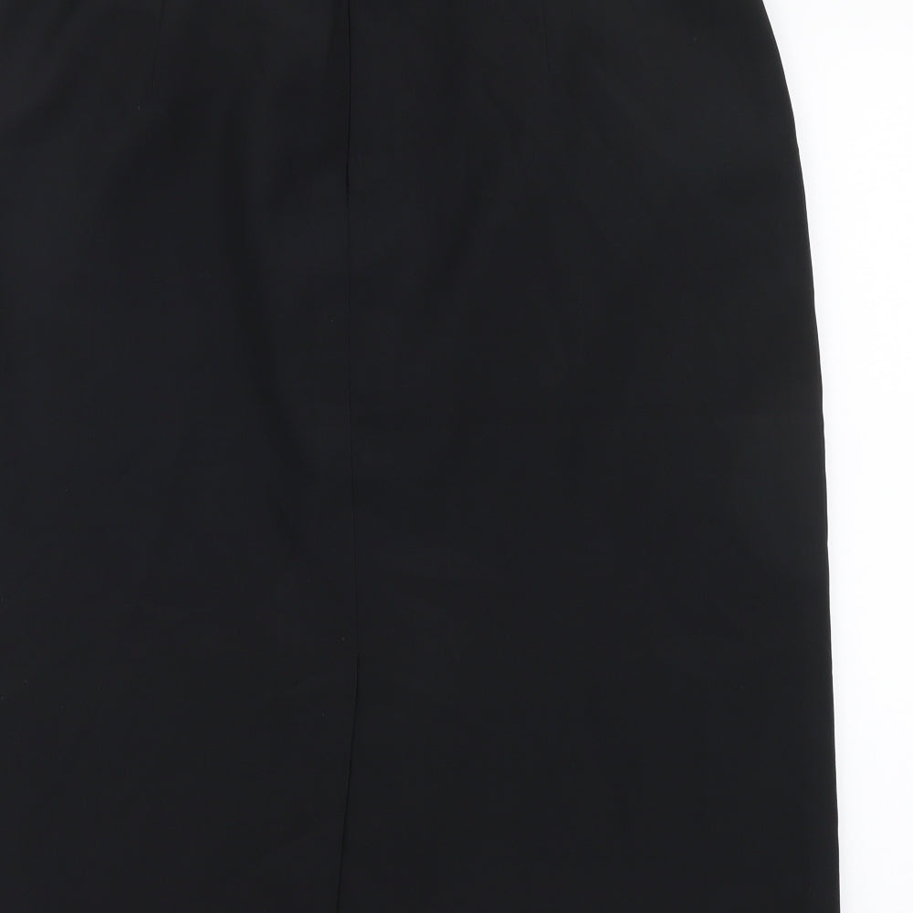 GARDEUR Womens Black Polyester Straight & Pencil Skirt Size 18 Zip