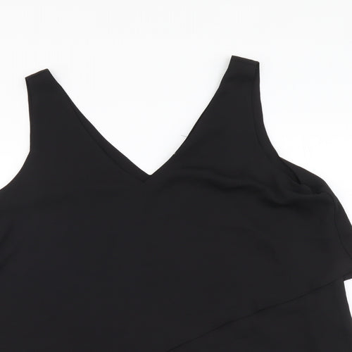 Wallis Womens Black Polyester Basic Tank Size 12 V-Neck