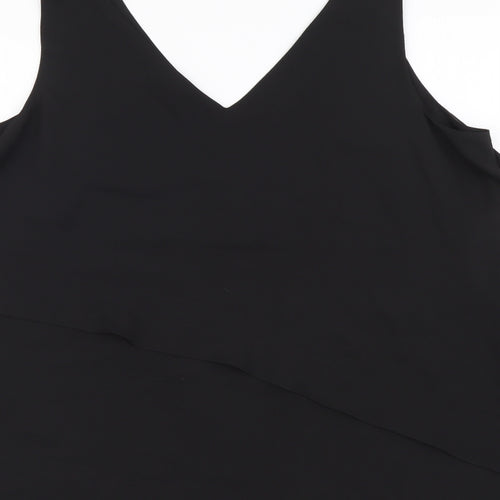 Wallis Womens Black Polyester Basic Tank Size 12 V-Neck