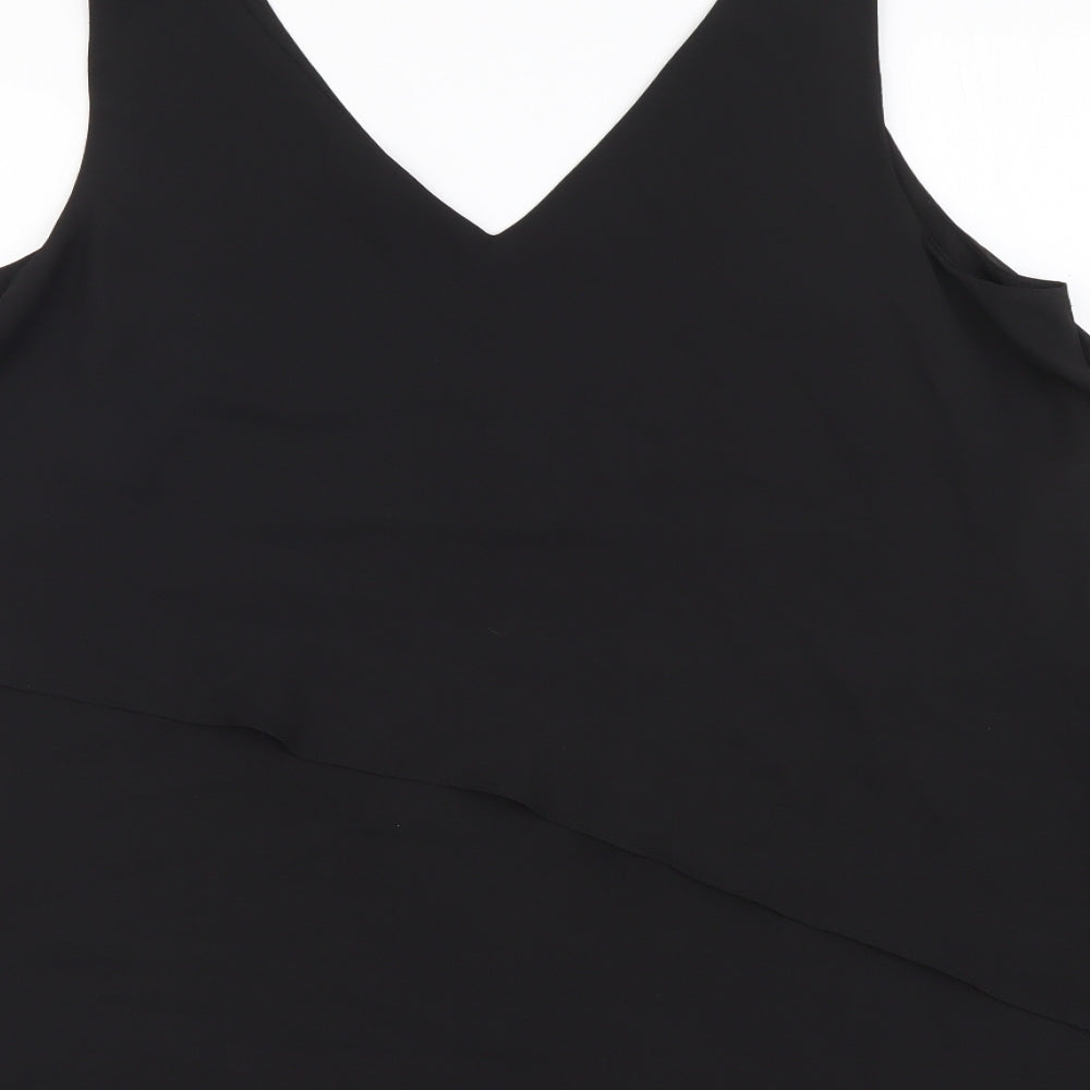 Wallis Womens Black Polyester Basic Tank Size 12 V-Neck