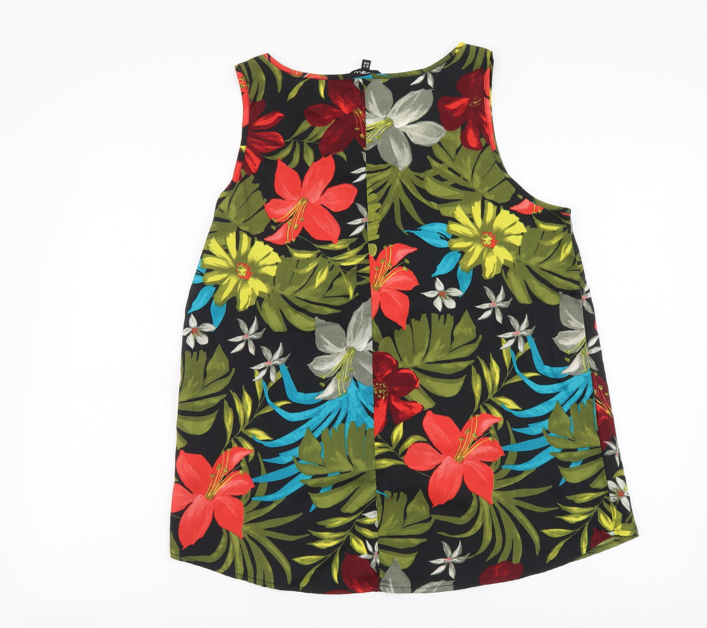 PEP&CO Womens Multicoloured Floral Polyester Basic Tank Size 12 Scoop Neck