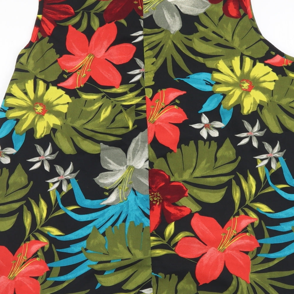 PEP&CO Womens Multicoloured Floral Polyester Basic Tank Size 12 Scoop Neck